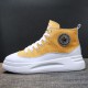 High-top Wedges Lightweight Lace Up Jogging Sneakers - Yellow |image