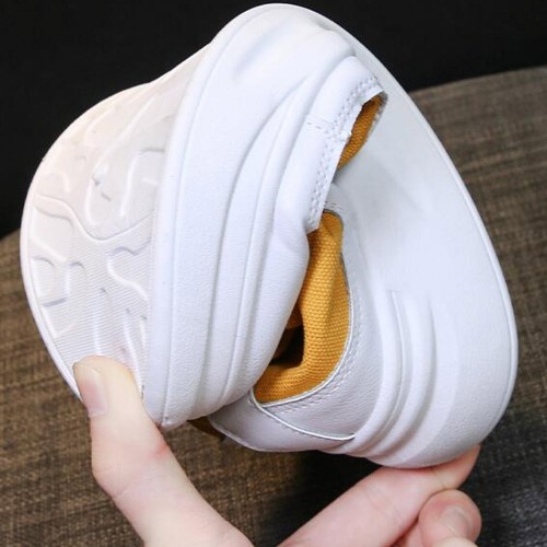 High-top Wedges Lightweight Lace Up Jogging Sneakers - Yellow |image