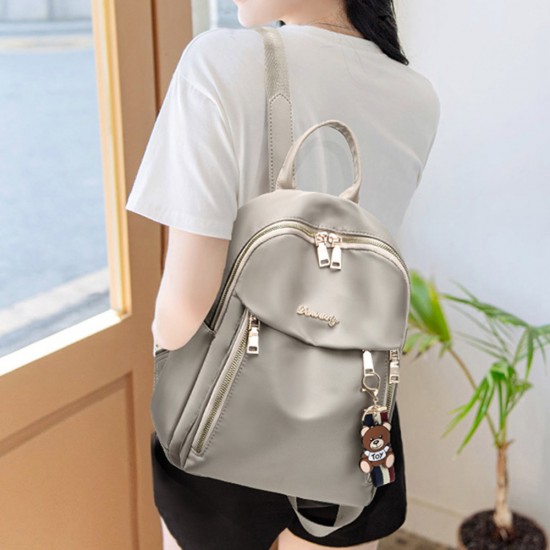 Trendy Micky Mouse Waterproof Women Travel Backpack - Grey |image