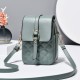 Embossed Geometric Pattern Mickey Mouse Women Shoulder Bag - Green |image