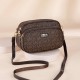 Luxury Letter Printed Diagonal Round Shoulder Bag - Chocolate |image