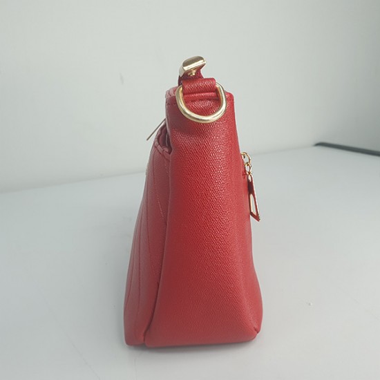 Trendy Rhombic Adjustable Stripe Small Square Messenger Bag - Red |image