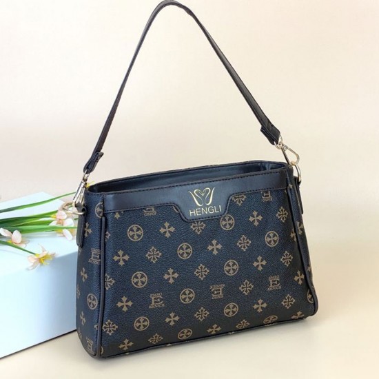 Luxury Detachable Floral Pattern Women Shoulder Bag - Dark Brown |image