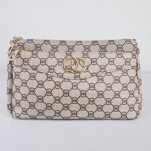 Elegant Geometric Design Removable Stripe Messenger Bag - Light Brown |image