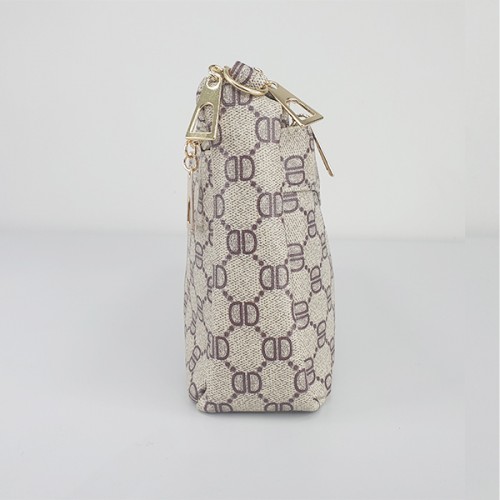 Elegant Geometric Design Removable Stripe Messenger Bag - Light Brown |image