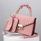 Wrinkle Portable Small Satchel Messenger Women Shoulder bag - Pink