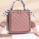 Trendy Rhombus Portable Square Messenger Women Shoulder Bag - Pink |image