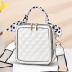 Trendy Rhombus Portable Square Messenger Women Shoulder Bag - Cream