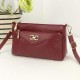 Korean Style Floral Zipper Closure Diagonal Shoulder Bag - Red