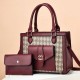 Geometric Rhombus Cross Border Women Tote Square Hand Bag - Maroon