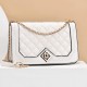 Luxury Lock Closures Rhombus Chain Women Shoulder Bag - White |image