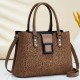 Lace Patterns Double Handle Women Bucket Tote Shoulder Bags - Dark Brown