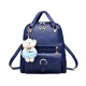 Trendy Teddy Bear Ring Zip Closure Women Backpack - Blue