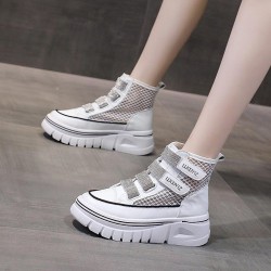 Platform Velcro Soft Sole Thick Bottom Women Sneakers - White