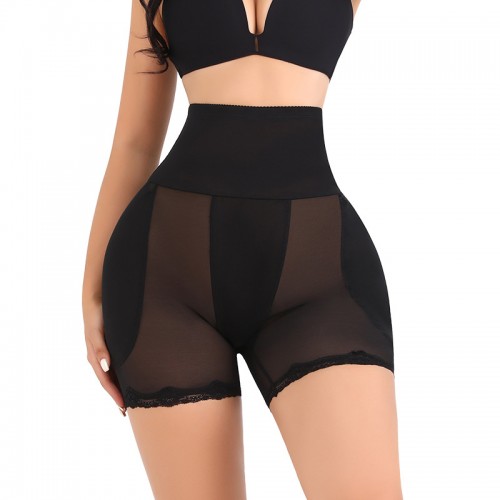 Abdomen Sponge Pad Body Sliming High Waist Corset - Black |image