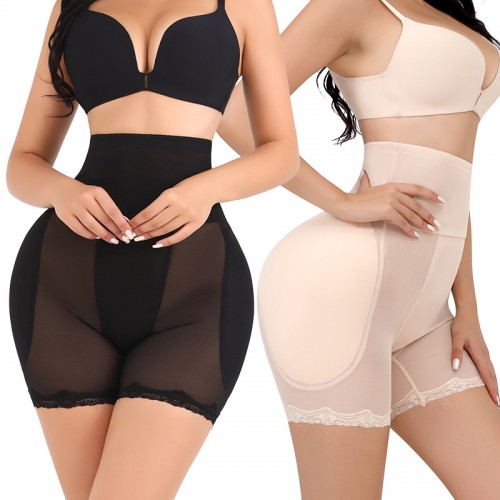 Abdomen Sponge Pad Body Sliming High Waist Corset - Black |image