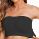 Breathable Strapless Wrapped Tube Top Lace Women Bra - Black