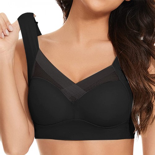 Leisure Thin Soft Comfy Pullover Seamless Padded Bra - Black |image