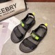 Comfortable Non Slip Soft Bottom Sports Velcro Closure Sandals - Black |image