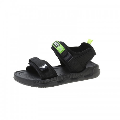 Comfortable Non Slip Soft Bottom Sports Velcro Closure Sandals - Black |image