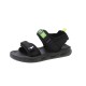 Comfortable Non Slip Soft Bottom Sports Velcro Closure Sandals - Black |image