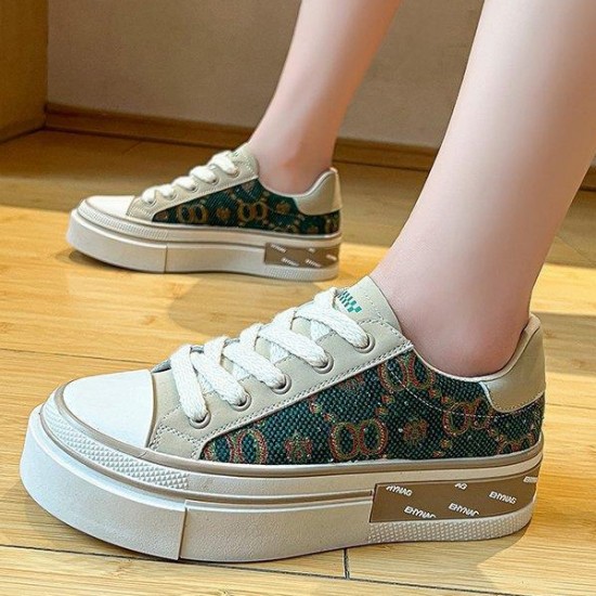 Showing image for Canvas Comfortable High Quality Women Sports Sneakers - Green Canvas Comfortable High Quality Women Sports Sneakers - Green |image