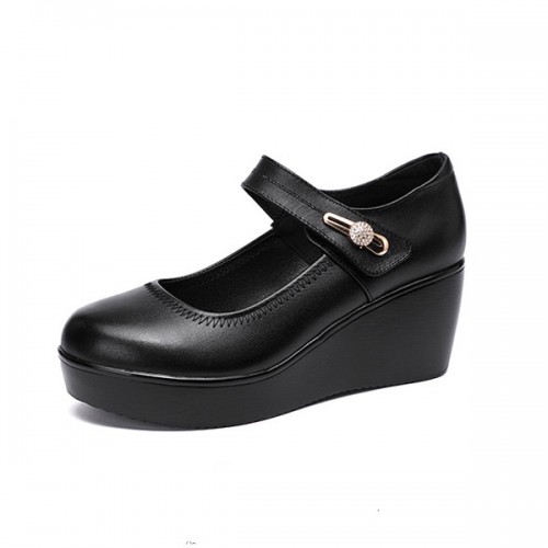 Comfortable Soft Sole Rhinestone Round Toe Casual Shoes - Black |image