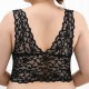 Beautiful Solid Strap Wrap Floral Lace Seamless Thin Mold Cup Bra - Black |image