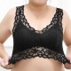 Beautiful Solid Strap Wrap Floral Lace Seamless Thin Mold Cup Bra - Black |image