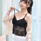 Lace Crop Tops Casual V-Neck Vest Bralette Camisole Tank Tee Bra - Black