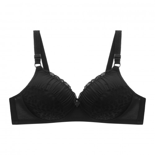 Comfort Breathable Shaping Bralette Adjustable Push Up Bra - Black |image