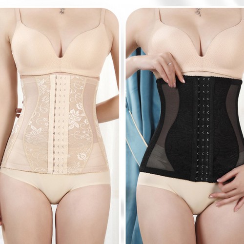 Breathable Waist Trainer Slim Body Belt Straps Shapewear Corset - Black |image
