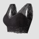Bralette Lace Hollow Out Seamless Solid Women Lingerie Bra - Black |image