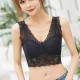 Bralette Lace Hollow Out Seamless Solid Women Lingerie Bra - Black