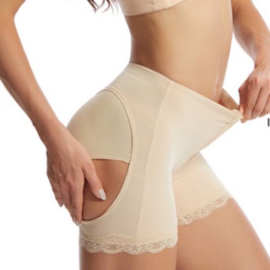 Cross Border Thin Waist Hip Lifting Lace Trim Corset Shapewear- Cream |image