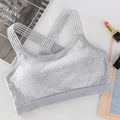 Cross Straps Push Up Padded Yoga Running Vest Top Sports Bra - Grey |image