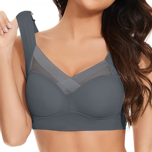 Leisure Thin Soft Comfy Pullover Seamless Padded Bra - Grey |image