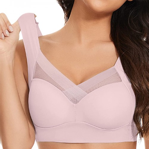 Leisure Thin Soft Comfy Pullover Seamless Padded Bra - Pink |image