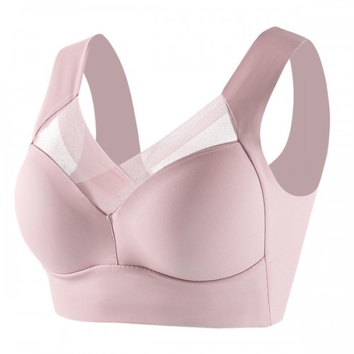 Leisure Thin Soft Comfy Pullover Seamless Padded Bra - Pink |image