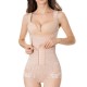 Luxury Double Breasted Floral Waist Beauty Shapewear Bodysuit - Cream