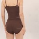 Solid Color Seamless Women Sliming Bodysuit - Brown |image