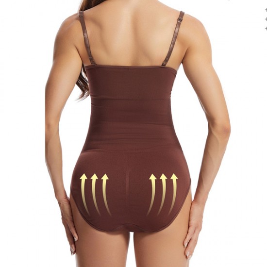 Show Image for Slim Solid Tight Hip Lifting Shaping Lingerie Elastic Bodysuit - Brown Slim Solid Tight Hip Lifting Shaping Lingerie Elastic Bodysuit - Brown |image