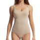 Slim Solid Tight Hip Lifting Shaping Lingerie Elastic Bodysuit - Cream |image