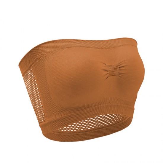 Show Image for Breathable Strapless Wrapped Tube Top Lace Women Bra - Brown Breathable Strapless Wrapped Tube Top Lace Women Bra - Brown |image