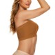 Breathable Strapless Wrapped Tube Top Lace Women Bra - Brown |image