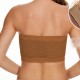 Breathable Strapless Wrapped Tube Top Lace Women Bra - Brown |image