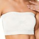 Breathable Strapless Wrapped Tube Top Lace Women Bra - White