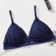 Comfortable Bralette Seamless Deep V Neck Triangle Lingerie Bra - Blue