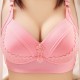 Comfortable Gathered Side Closed Lace Fixed Shoulder Straps Bra - Pink