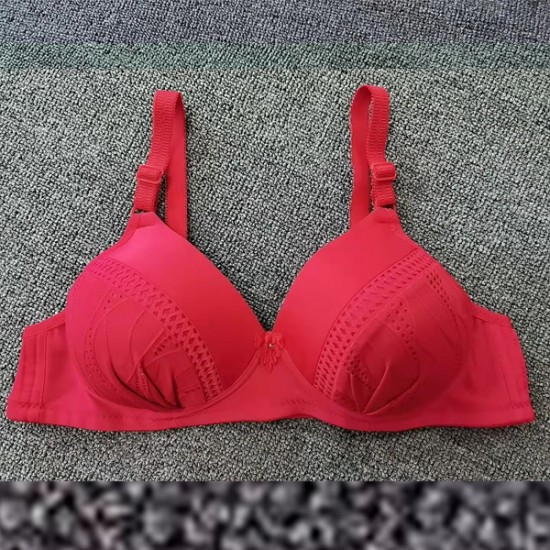 Comfort Full Figure Bralette Shaping Cup Padded Bra - Red |image